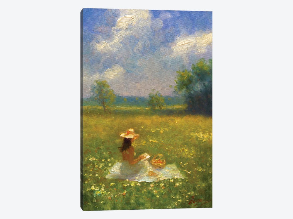 Girl In A Summer Meadow by Dmitry Oleyn 1-piece Canvas Print