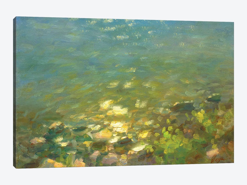 Sun Glare On The Water Near The Shore by Dmitry Oleyn 1-piece Canvas Artwork