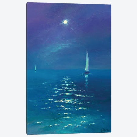 Moonlight Night Canvas Print #DOY22} by Dmitry Oleyn Canvas Artwork