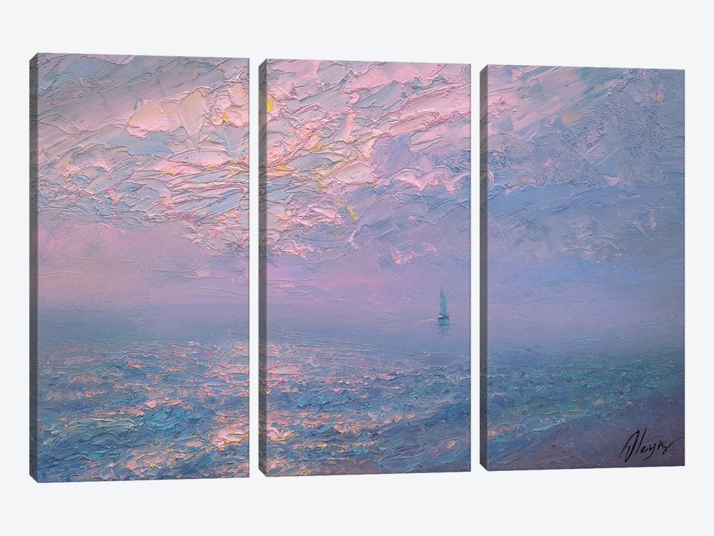 Pink Sea by Dmitry Oleyn 3-piece Canvas Artwork