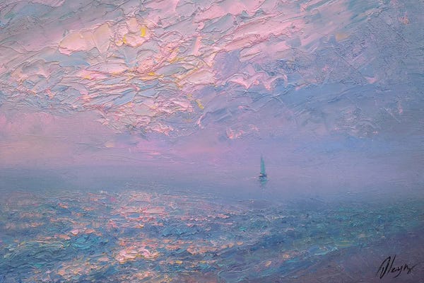 Pastel Impressionism: Pink Sea by Dmitry Oleyn