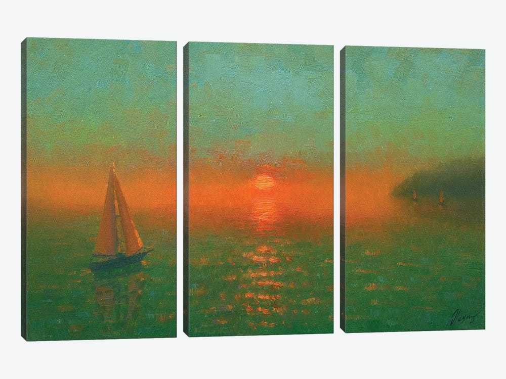 Sunset II by Dmitry Oleyn 3-piece Canvas Art Print