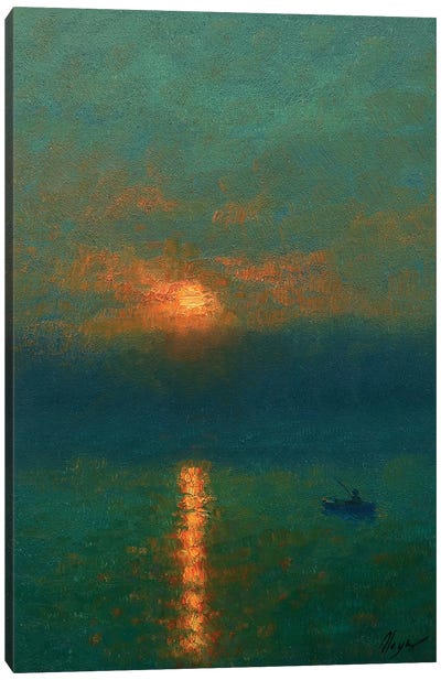 Sunset III Canvas Art Print - Rowboat Art