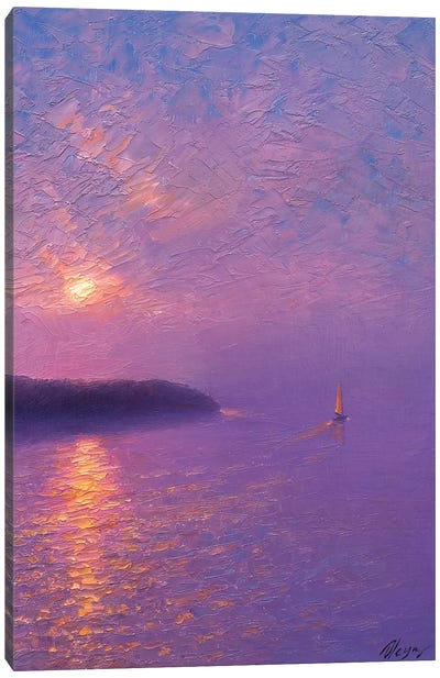Sea X Canvas Art Print - Purple Art