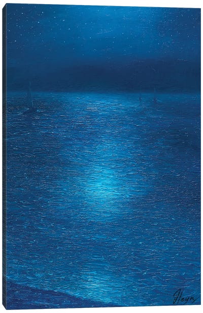Night Canvas Art Print - Blue Art