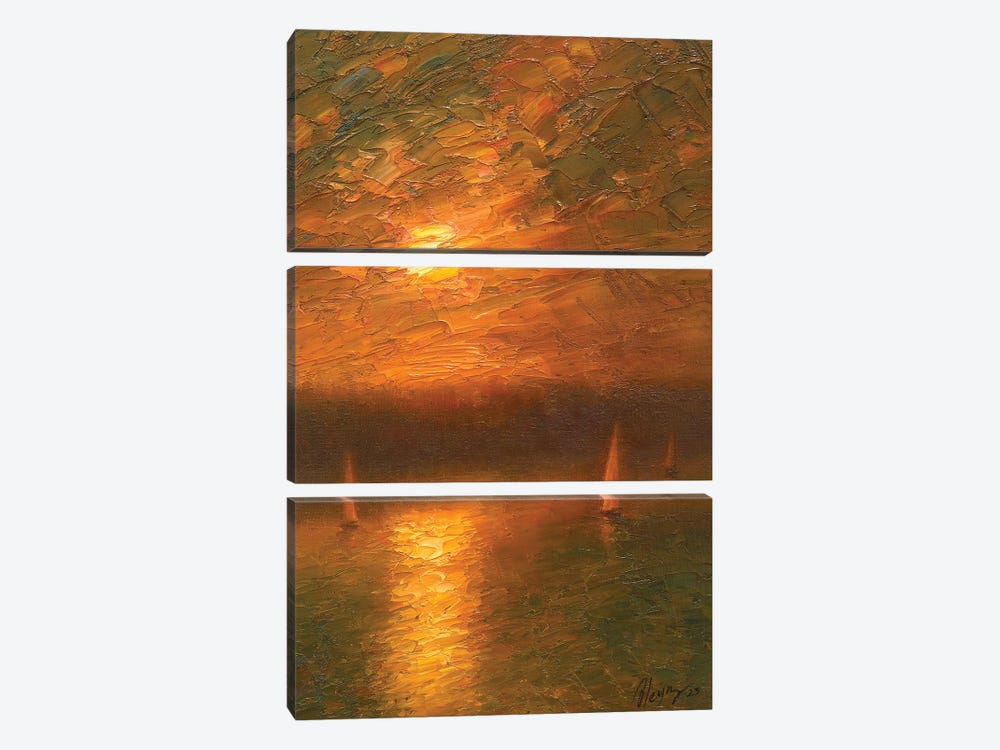 Sunset V by Dmitry Oleyn 3-piece Canvas Print