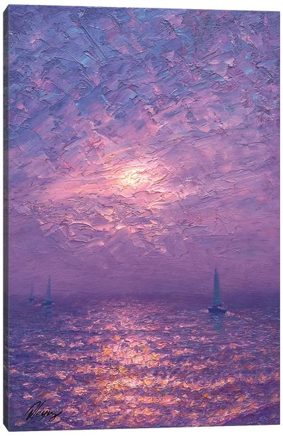 Sea XXXV Canvas Art Print - Purple Art
