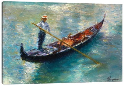 Gondola Canvas Art Print - Turquoise Art