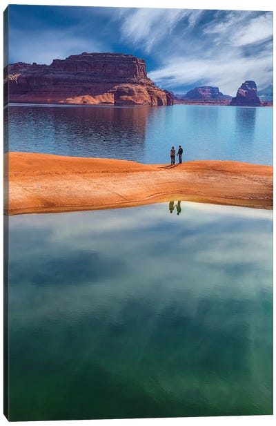 Lone Couple, Lake Powell, Glen Canyon National Recreation Area, Utah, USA Canvas Art Print