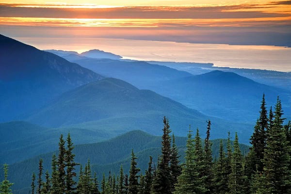 Mountain Sunrises & Sunsets: Coastal Landscape At Sunset, Olympic National Park, Washington, USA by Don Paulson