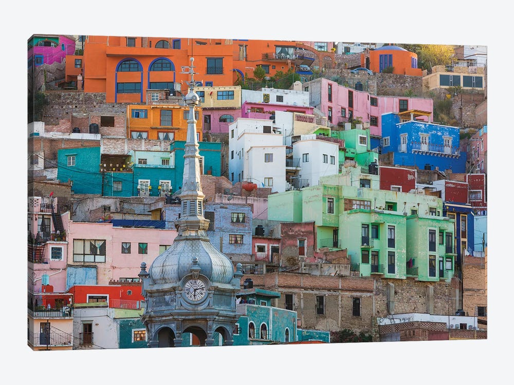 Vibrantly Colored Architecture, Guanajuato, Mexico by Don Paulson 1-piece Canvas Art Print