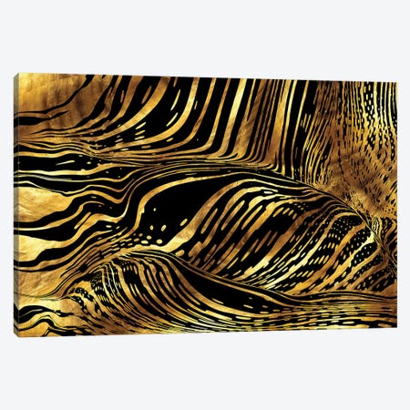 Liquid Pouring Gold Canvas Print #DPH30} by Daphne Horev Canvas Print