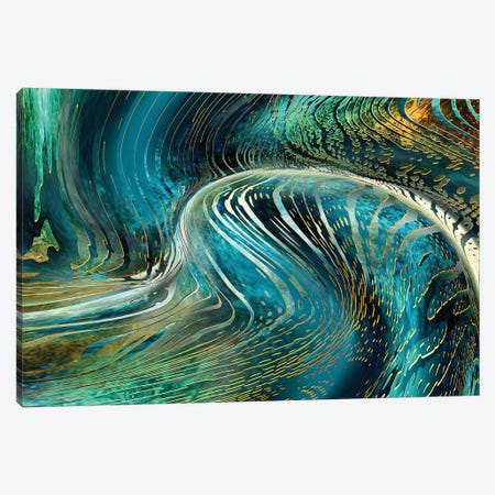 Underwater Wave Canvas Print #DPH54} by Daphne Horev Canvas Wall Art