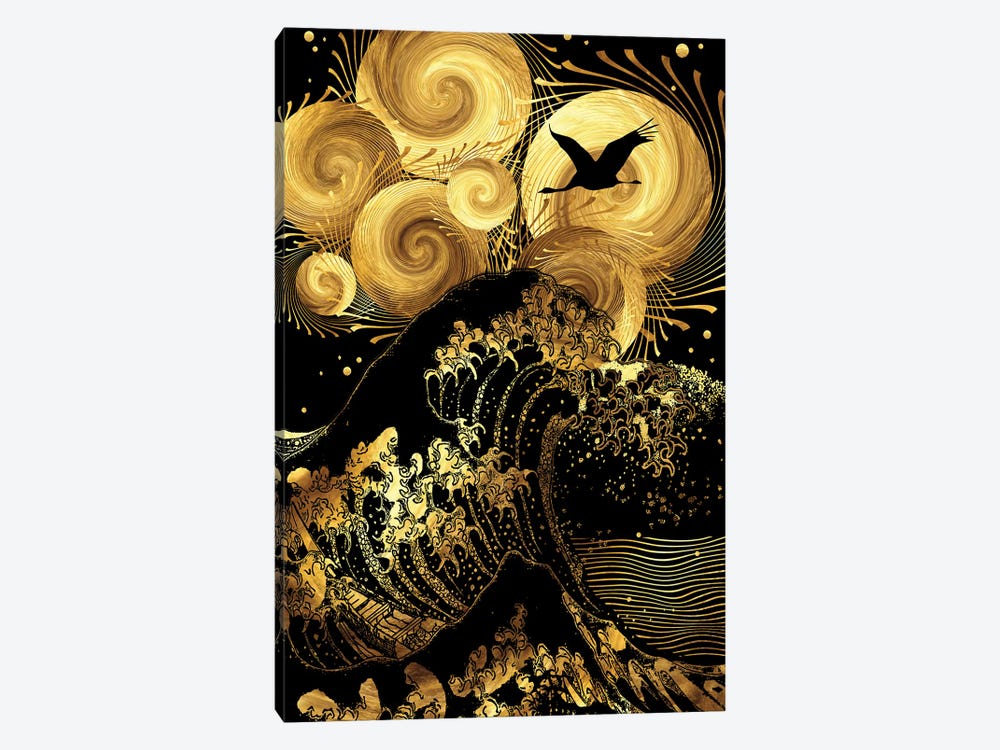 Wavy Starry Night by Daphne Horev 1-piece Canvas Print