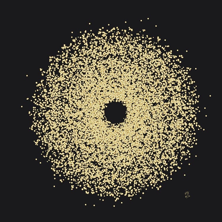 Dotted Circle XI - Gold On Black