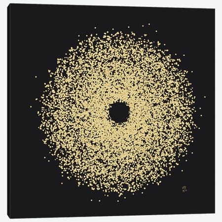 Dotted Circle XI - Gold On Black Canvas Print #DPN11} by Daphné Essiet Canvas Print