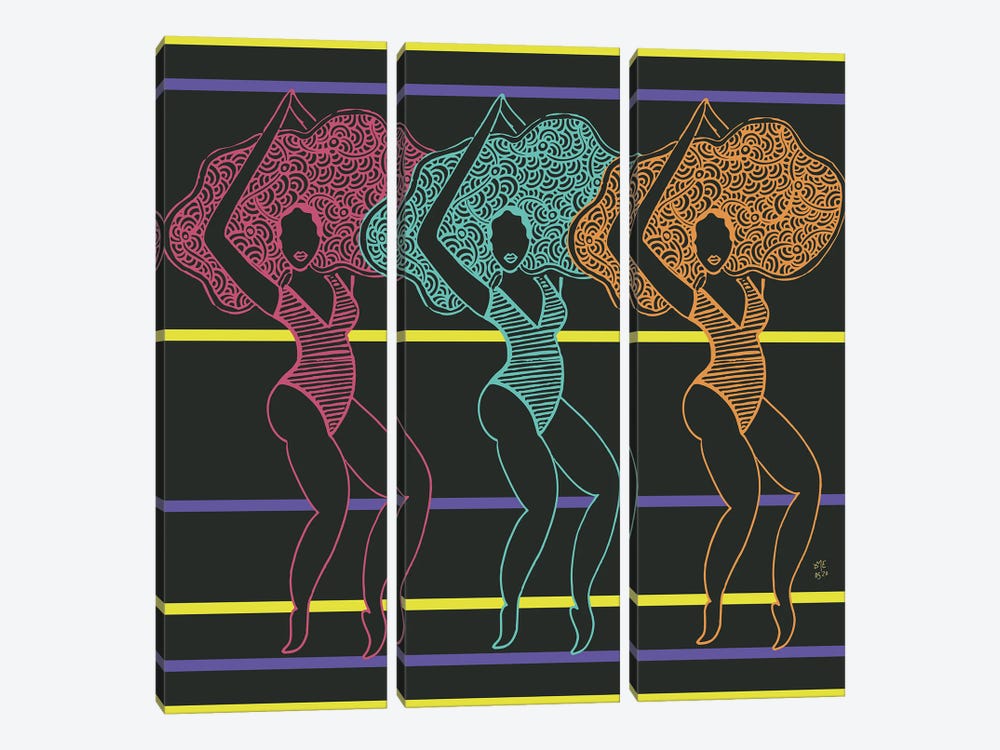 Dance Like No One's Watching by Daphné Essiet 3-piece Canvas Artwork