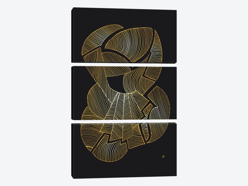 Elated Strokes 307 by Daphné Essiet 3-piece Canvas Artwork
