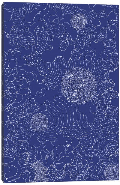 Galaxy In White On Blue Canvas Art Print - Daphné Essiet