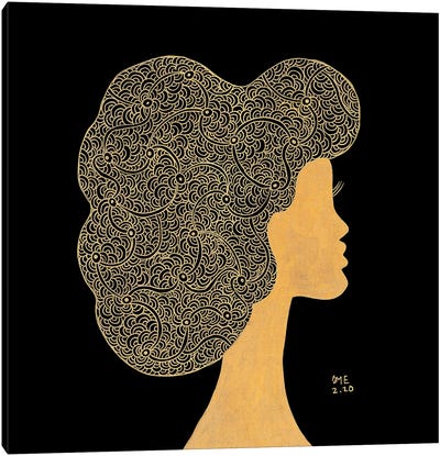 Lovely Curls Canvas Art Print - All Things Klimt