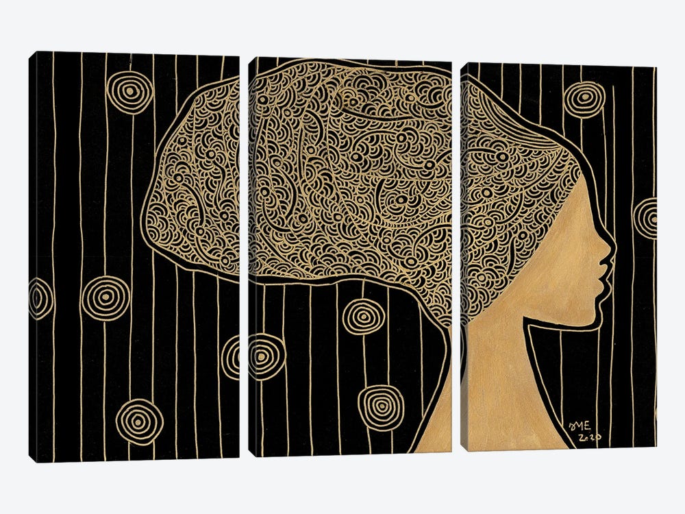 Turban Lady by Daphné Essiet 3-piece Canvas Artwork