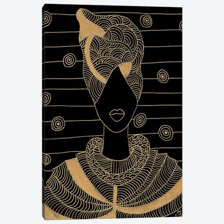 Headwrap Lady Canvas Print #DPN67} by Daphné Essiet Canvas Art Print