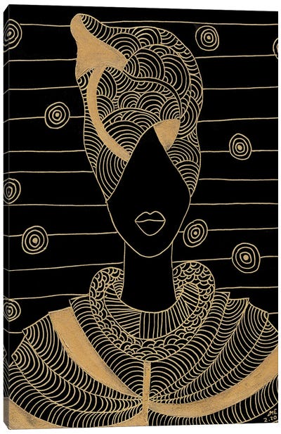 Headwrap Lady Canvas Art Print - Daphné Essiet
