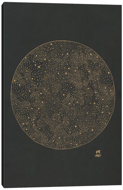 Dotted Circle Golden Canvas Art Print - Daphné Essiet