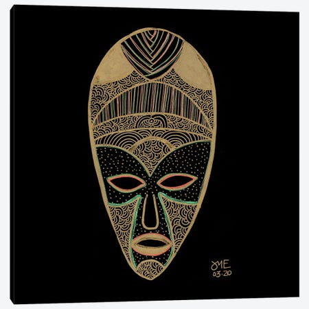 African Mask Canvas Print #DPN74} by Daphné Essiet Canvas Artwork