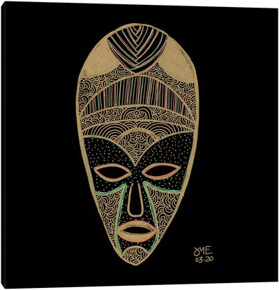 African Mask Canvas Art Print - Daphné Essiet