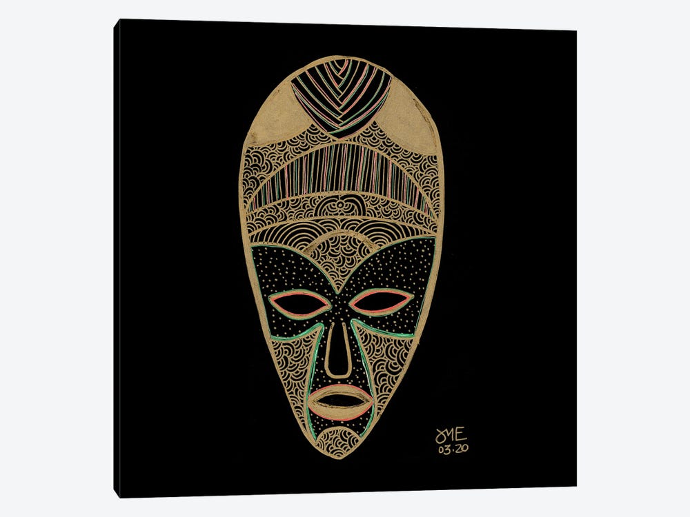 African Mask by Daphné Essiet 1-piece Canvas Print
