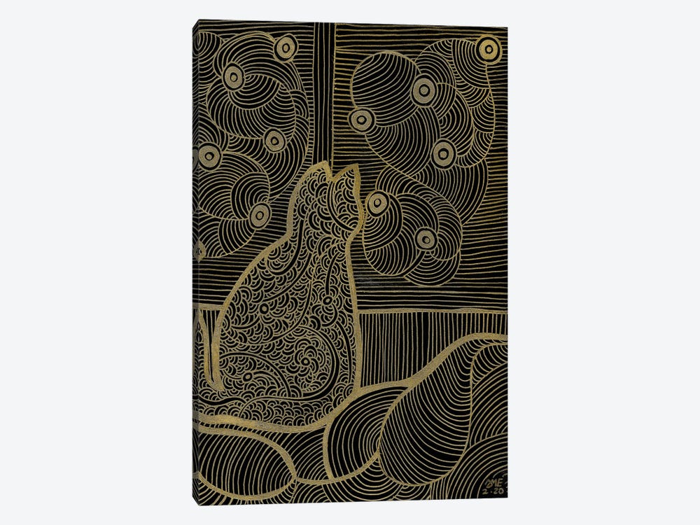 Here's A Cat Looking At Clouds II by Daphné Essiet 1-piece Canvas Artwork