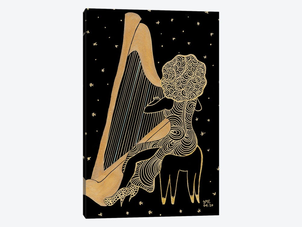 The Harpist by Daphné Essiet 1-piece Canvas Print