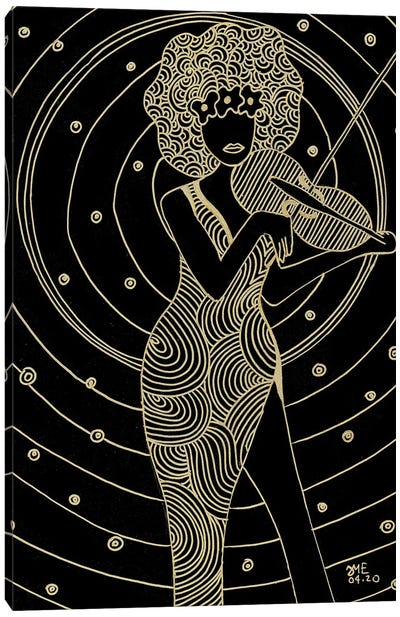 The Violinist Canvas Art Print - Artists Like Klimt