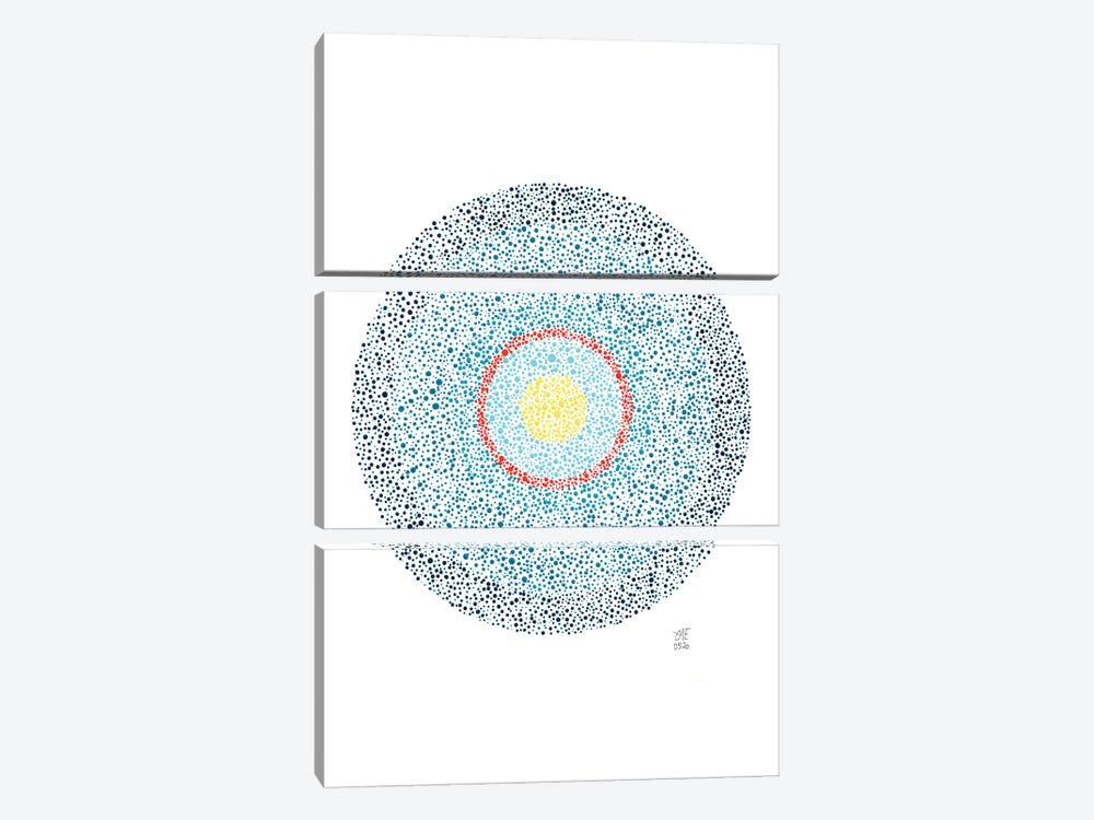 Dotted Circle I by Daphné Essiet 3-piece Canvas Print
