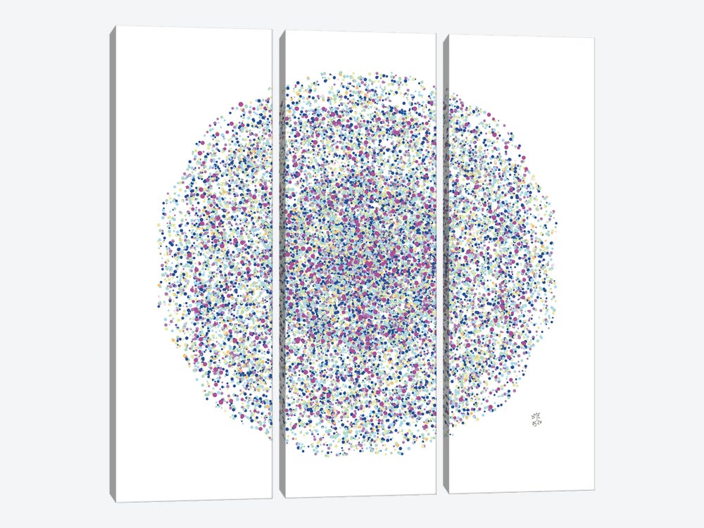 Dotted Circle IX by Daphné Essiet 3-piece Canvas Print
