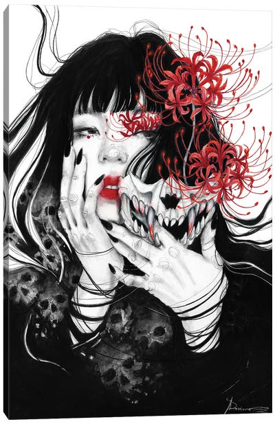 Spider Lily Canvas Art Print - Lowbrow Femme Fatales