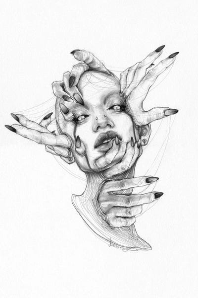 Black & White Drawings & Illustrations: The Stare by Doriana Popa