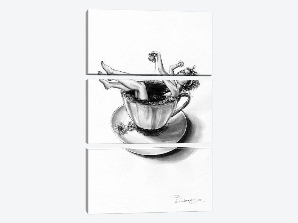 Coffee Lover by Doriana Popa 3-piece Canvas Art Print