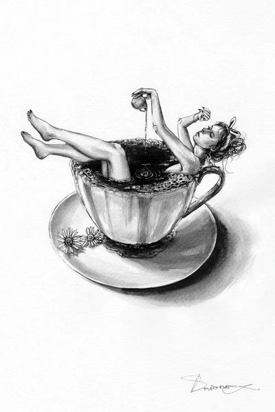 Pop Surrealism & Lowbrow: Coffee Lover by Doriana Popa