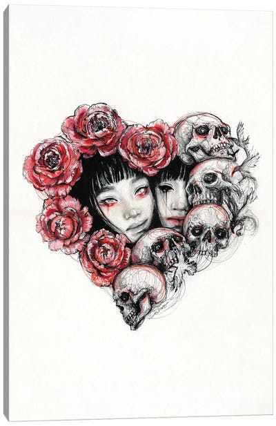Dark Valentine Canvas Art Print - Doriana Popa