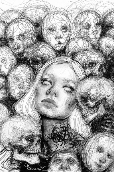 Black & White Drawings & Illustrations: Crowd by Doriana Popa