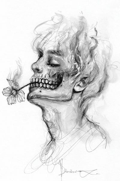 Black & White Florals: Flame by Doriana Popa