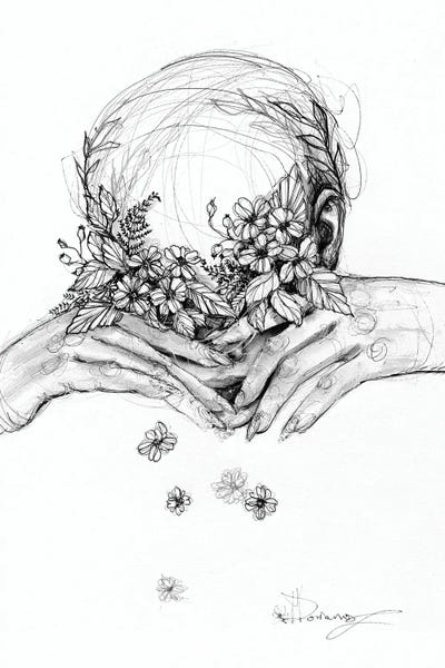 Black & White Florals: Bouquet by Doriana Popa