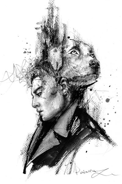 Black & White Drawings & Illustrations: Dog by Doriana Popa
