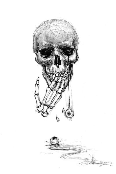 Black & White Drawings & Illustrations: Uh-Oh by Doriana Popa