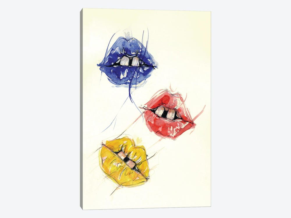3 Lips by Doriana Popa 1-piece Canvas Art Print