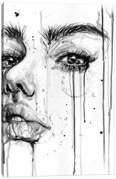 Girl and Rain Canvas Art Print - Doriana Popa