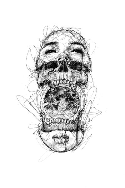 Black & White Drawings & Illustrations: Moon by Doriana Popa