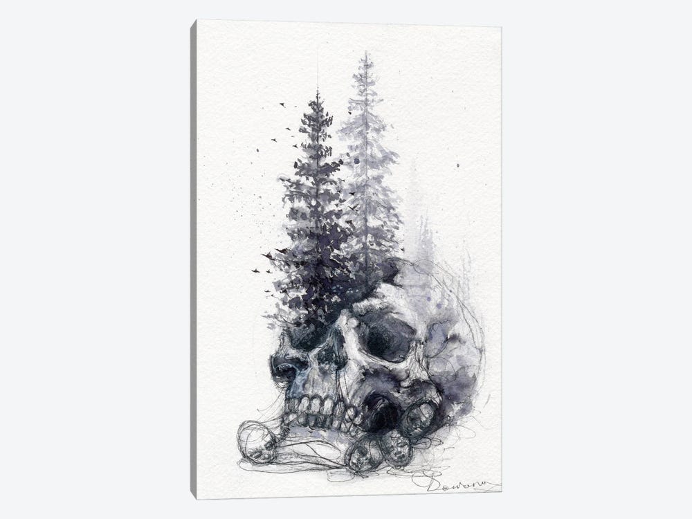 Skull and Trees by Doriana Popa 1-piece Art Print